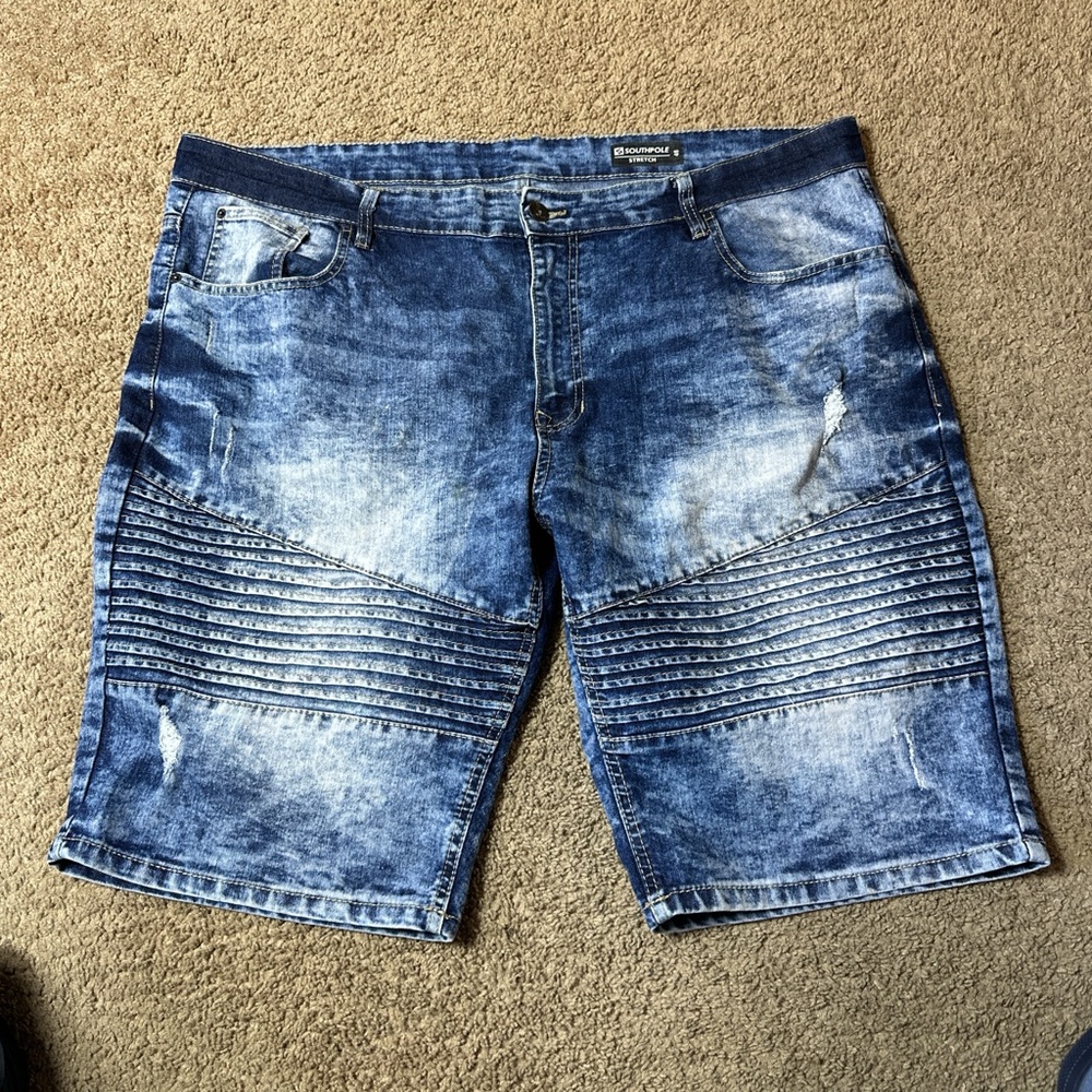 Vintage South Pole Jean Shorts Men’s 46 Blue Acid Wash Stretch